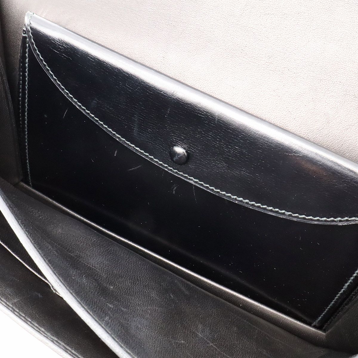 Hermes Ring Shoulder Bag Box Calf Leather Black Gold — view 8