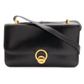 Hermes Ring Shoulder Bag Box Calf Leather Black Gold