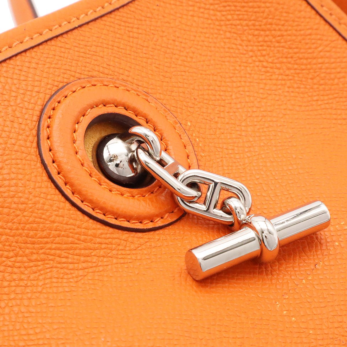 Hermes Vespa TPM Shoulder Bag Pochette Crossbody Veau Epsom Orange Silver — view 5