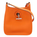 Hermes Vespa TPM Shoulder Bag Pochette Crossbody Veau Epsom Orange Silver