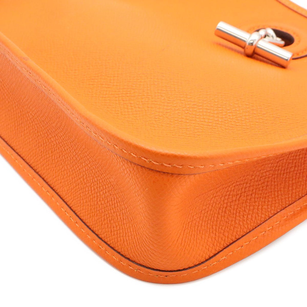 Hermes Vespa TPM Shoulder Bag Pochette Crossbody Veau Epsom Orange Silver — view 3