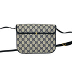Gucci Vintage GG Logo Leather Mini Shoulder Bag Pochette Navy — view 3