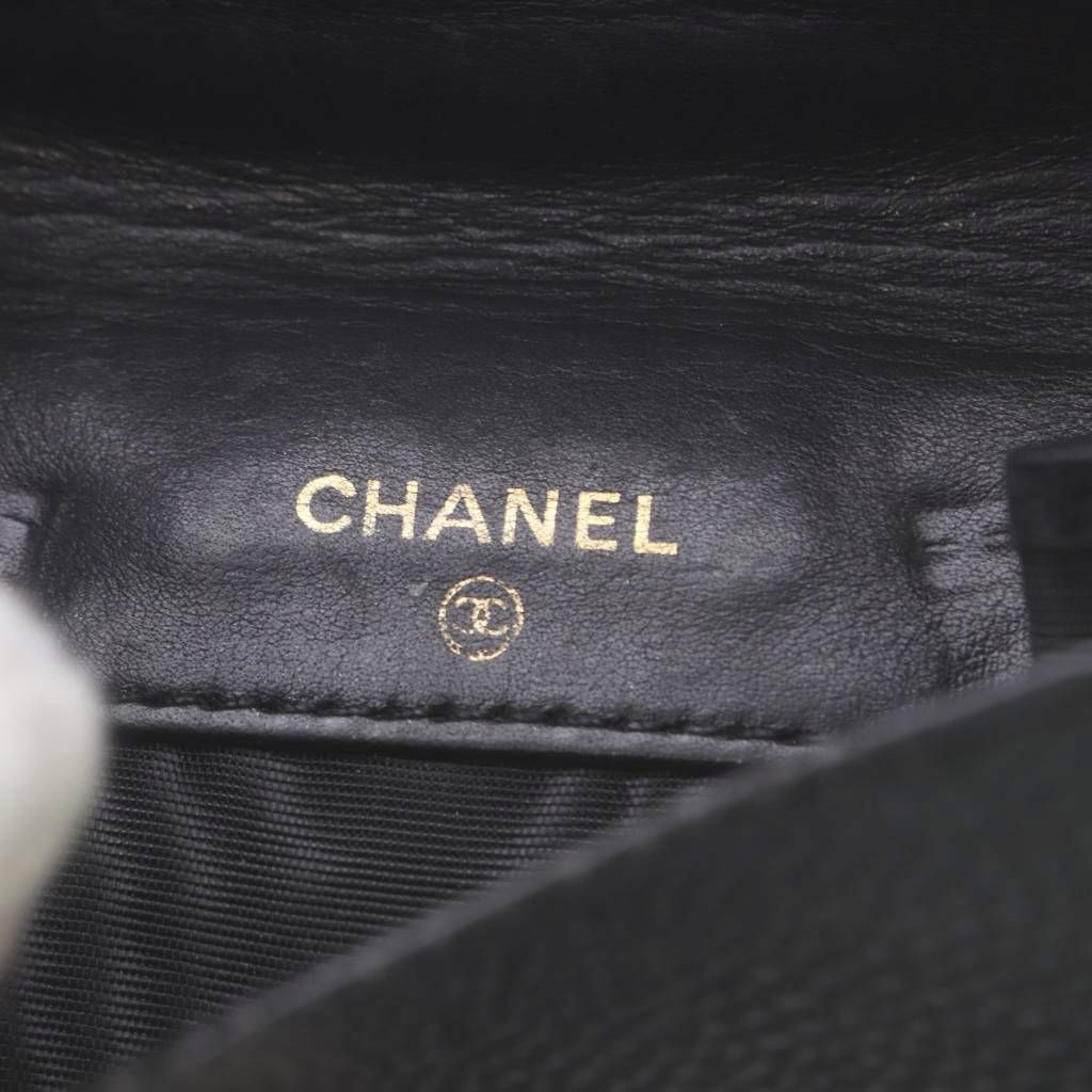 Chanel Wallet Trifold CC Logo Snap Caviar Leather Black — view 3