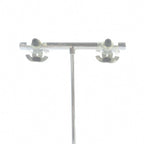Chanel Earrings CC Logo Rhinestone White Silver Color 05c — view 7