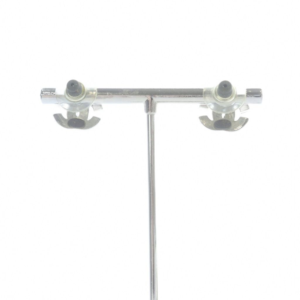 Chanel Earrings CC Logo Rhinestone White Silver Color 05c — view 7