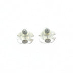 Chanel Earrings CC Logo Rhinestone White Silver Color 05c — view 2