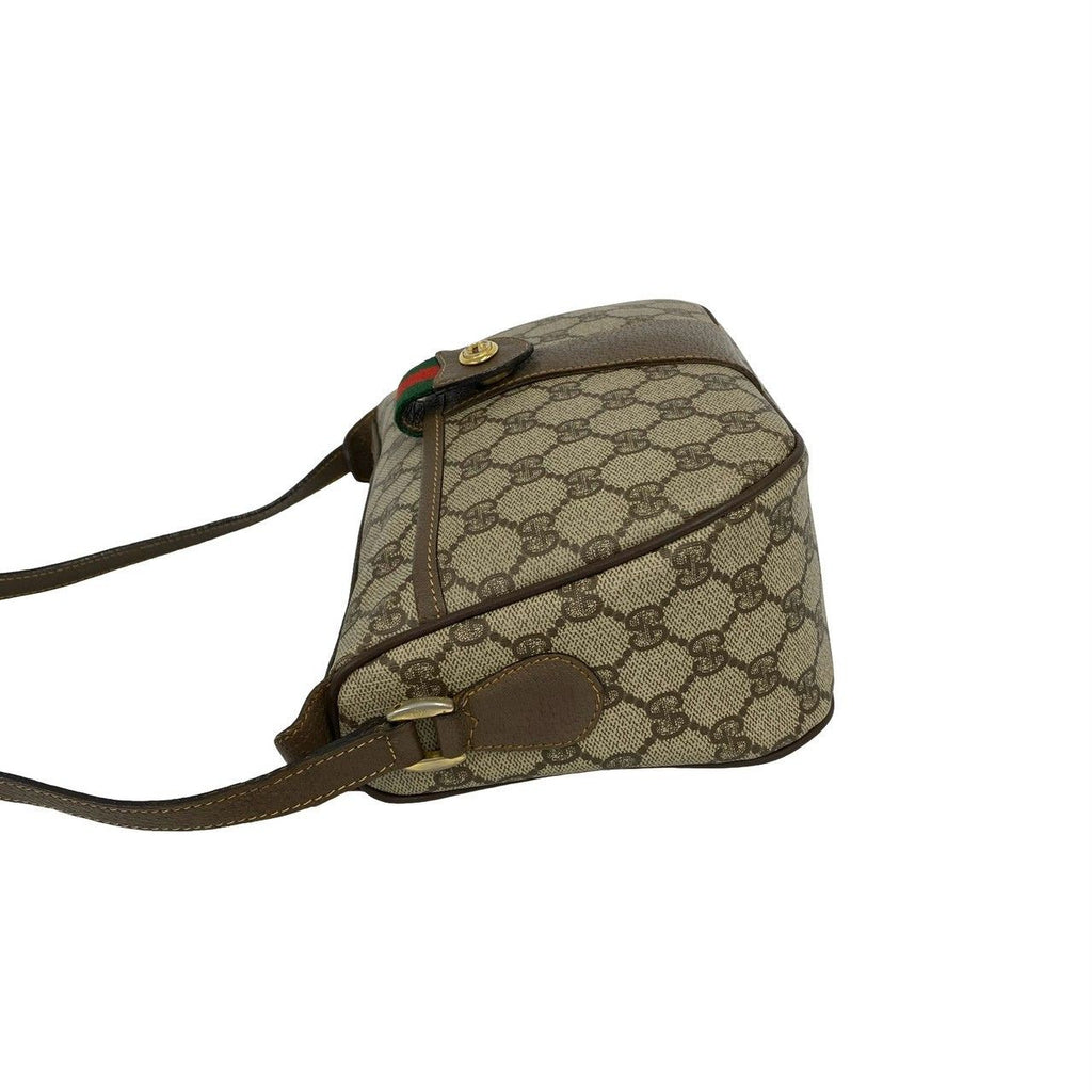 Gucci Vintage Sherry Line GG Logo Pattern Leather Shoulder Bag Pochette Brown — view 5