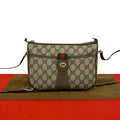 Gucci Vintage Sherry Line GG Logo Pattern Leather Shoulder Bag Pochette Brown