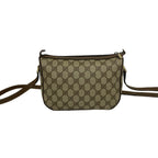 Gucci Vintage Sherry Line GG Logo Pattern Leather Shoulder Bag Pochette Brown — view 3