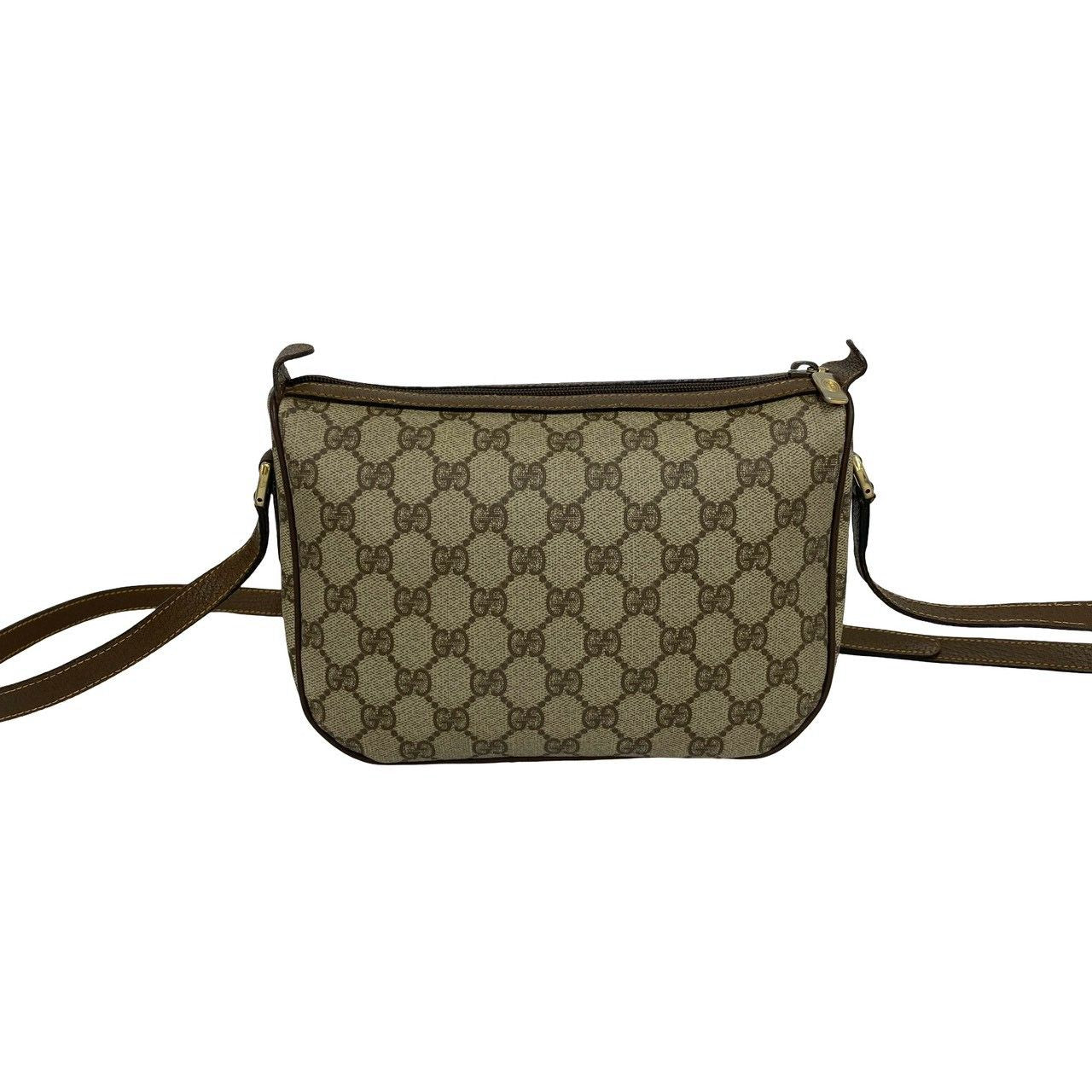 Gucci Vintage Sherry Line GG Logo Pattern Leather Shoulder Bag Pochette Brown — view 3