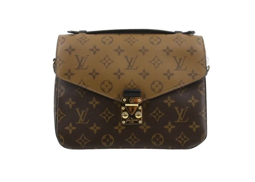 Louis Vuitton Handbag Pochette Metis Brown Monogram Reverse 2-Way Gold
