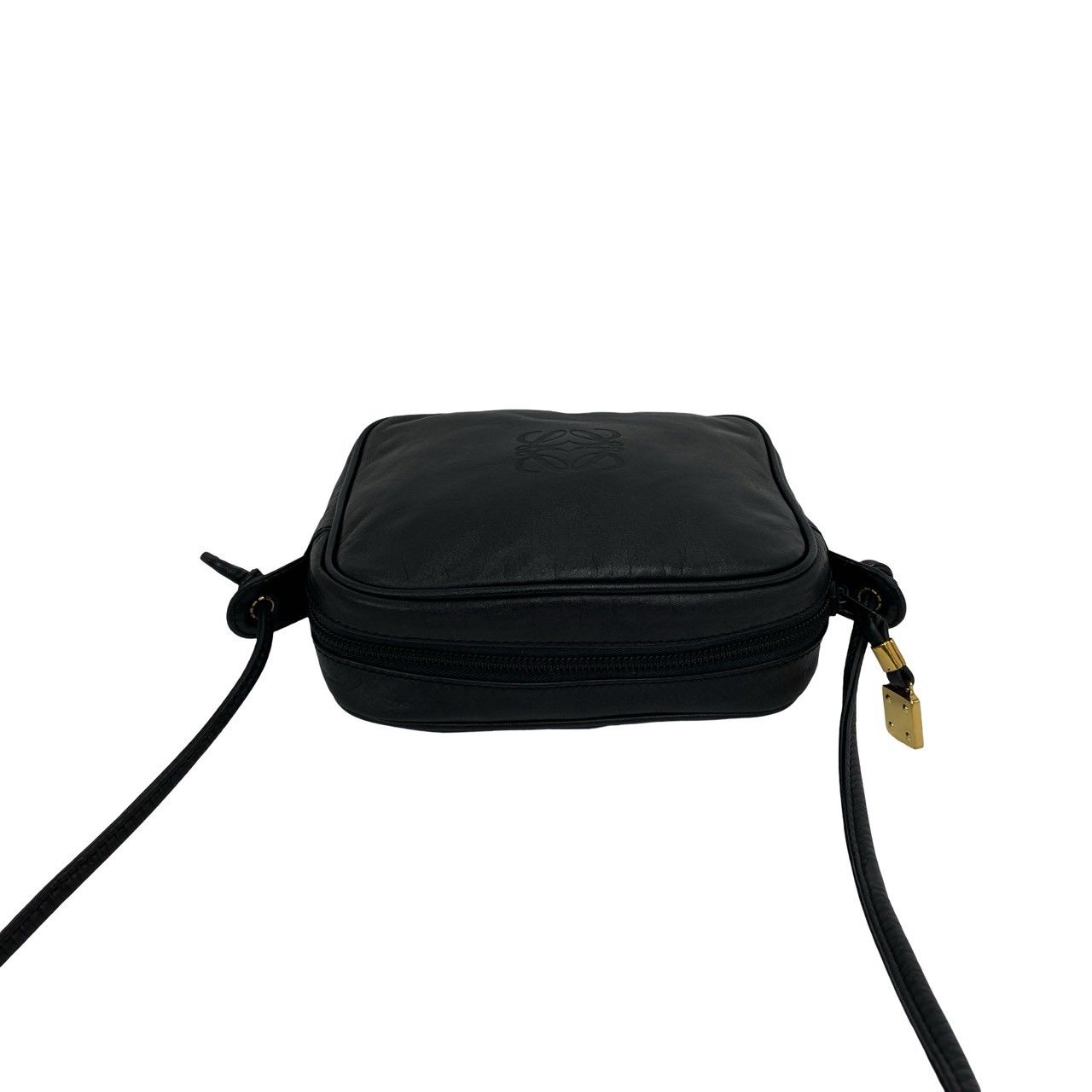 Loewe Vintage Anagram Logo Nappa Leather Mini Square Shoulder Bag Pochette Black — view 4