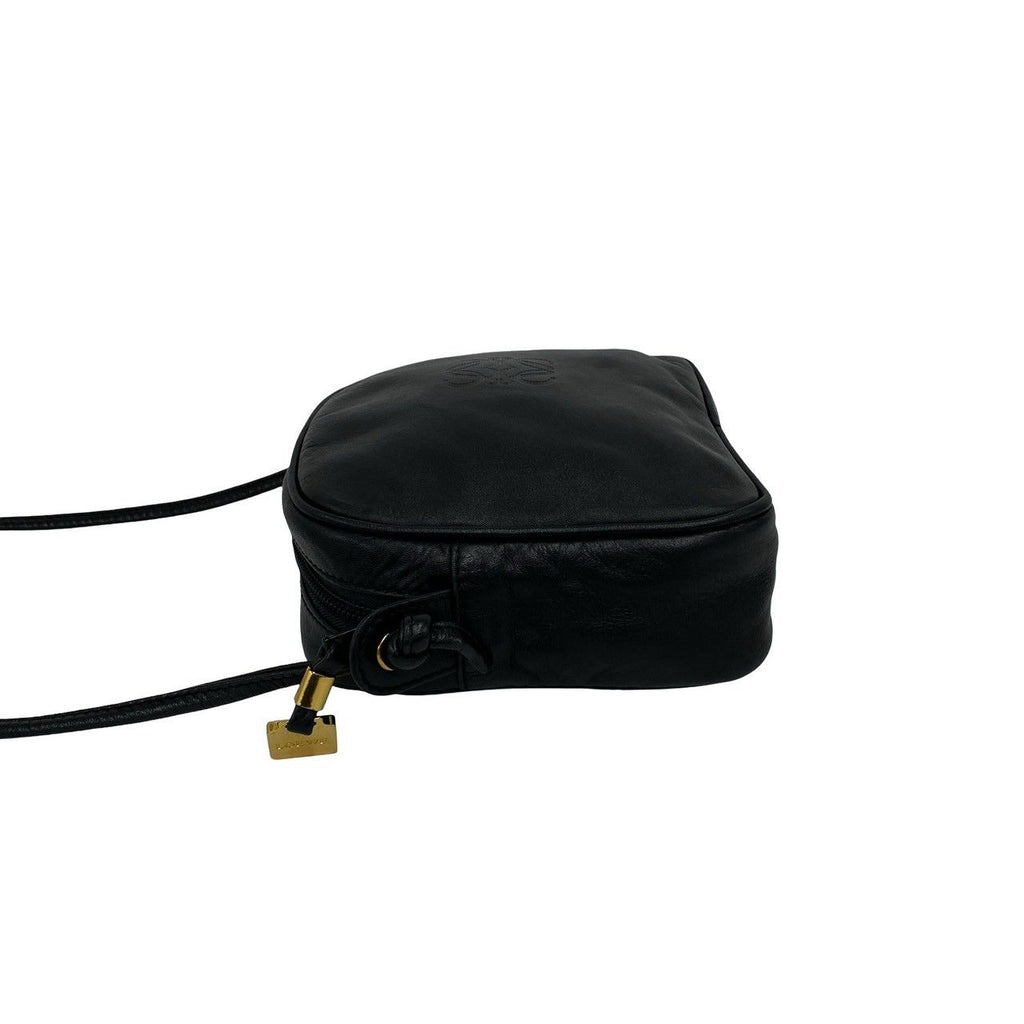 Loewe Vintage Anagram Logo Nappa Leather Mini Square Shoulder Bag Pochette Black — view 5