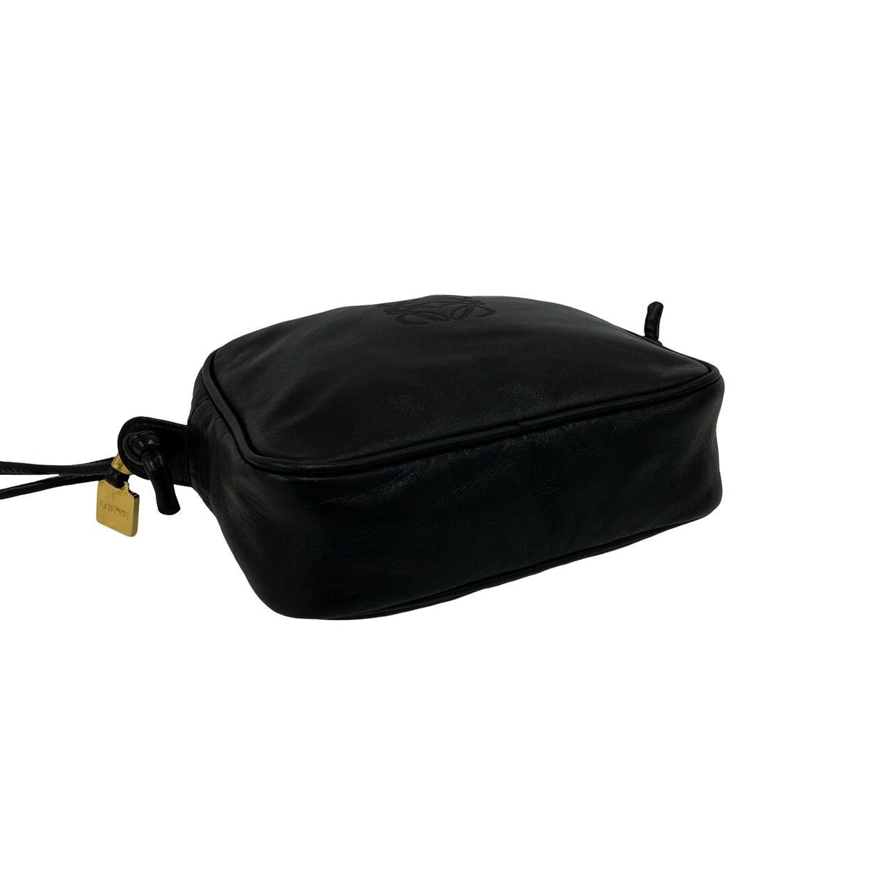 Loewe Vintage Anagram Logo Nappa Leather Mini Square Shoulder Bag Pochette Black — view 7