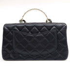 Chanel Top Handle Quilted Grained Calfskin BK GD — view 2