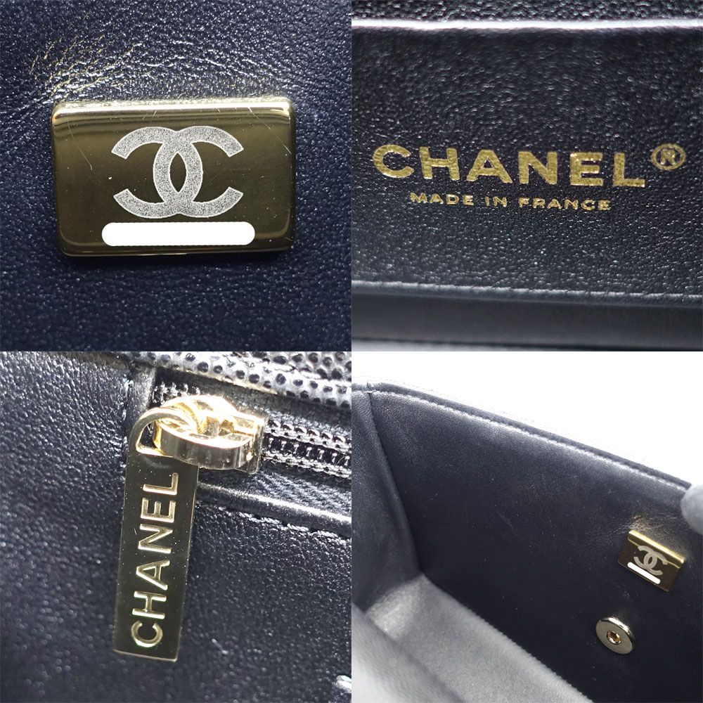 Chanel Top Handle Quilted Grained Calfskin BK GD — view 7
