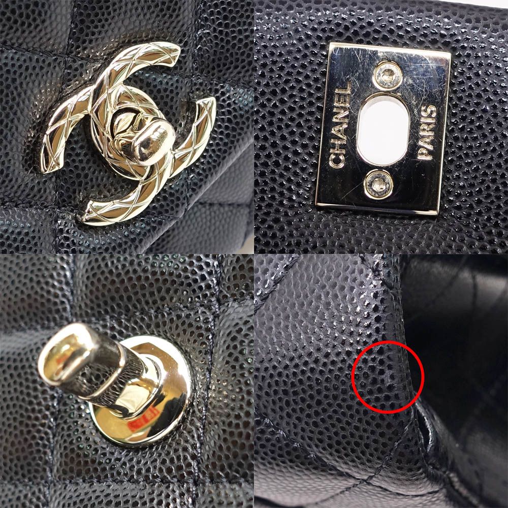 Chanel Top Handle Quilted Grained Calfskin BK GD — view 8