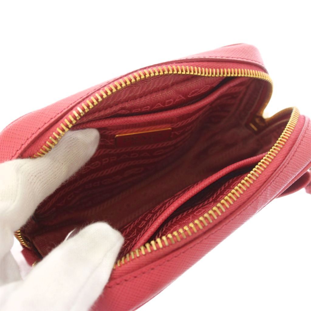 Prada Saffiano Fiocco Ribbon Mini Shoulder Bag Posiette Leather Pink — view 4