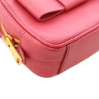 Prada Saffiano Fiocco Ribbon Mini Shoulder Bag Posiette Leather Pink — view 7