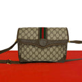 Gucci Vintage Sherry Line GG Logo Pattern Leather Shoulder Bag Pochette Brown