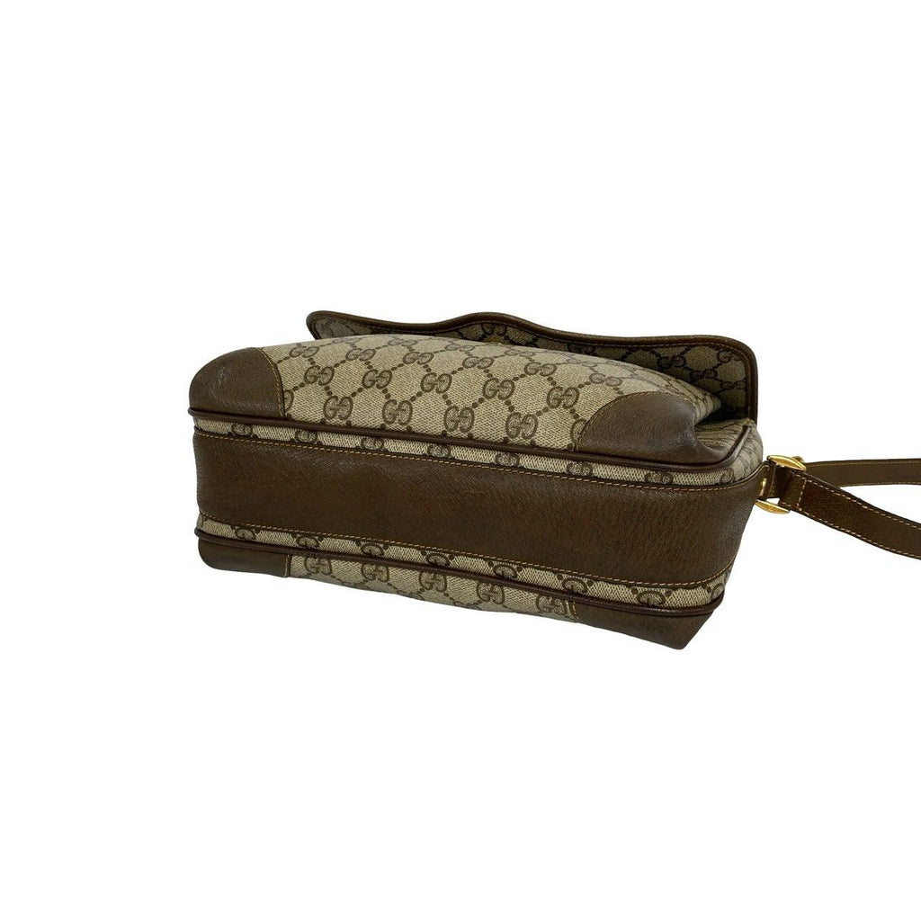 Gucci Vintage Sherry Line GG Logo Pattern Leather Shoulder Bag Pochette Brown — view 8