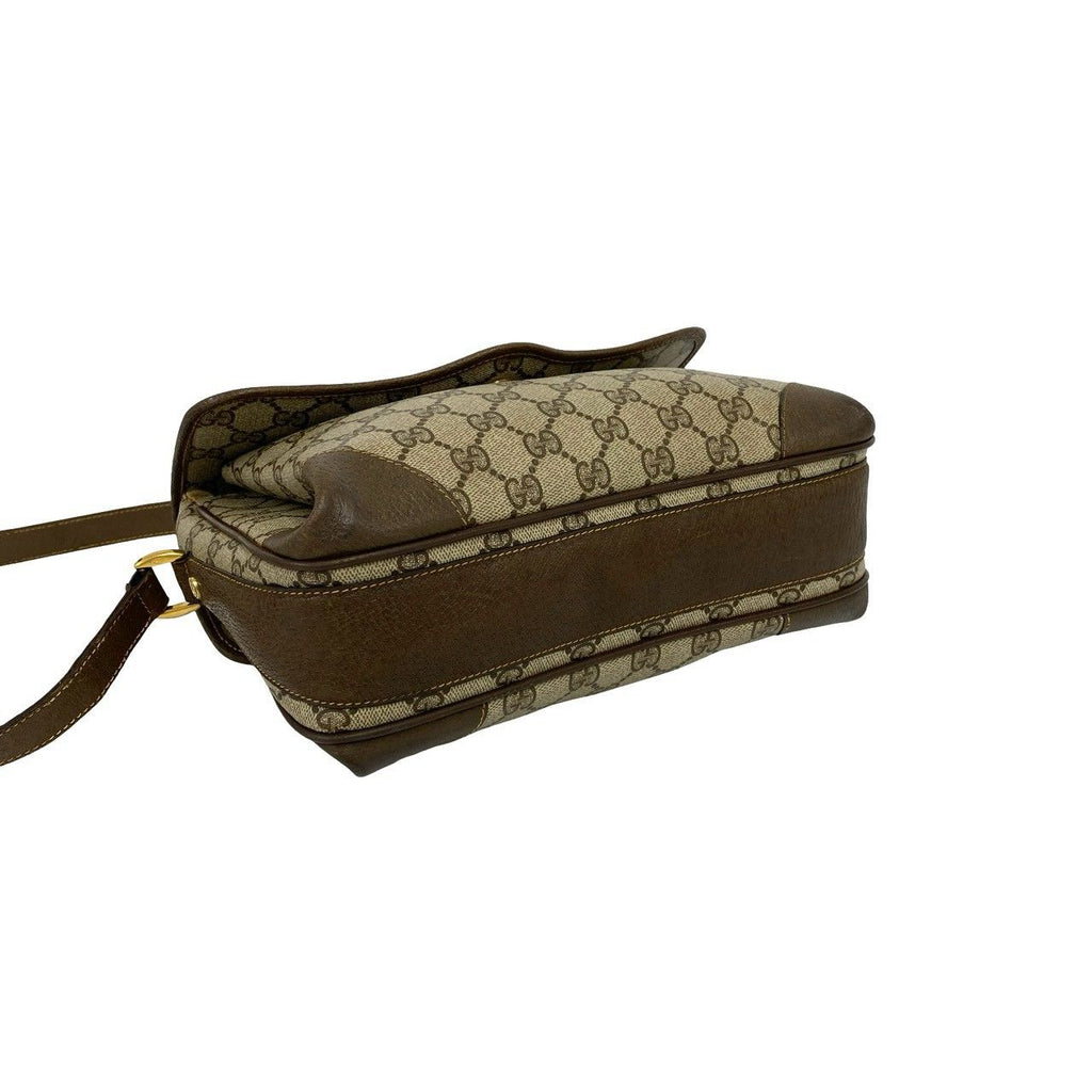 Gucci Vintage Sherry Line GG Logo Pattern Leather Shoulder Bag Pochette Brown — view 7