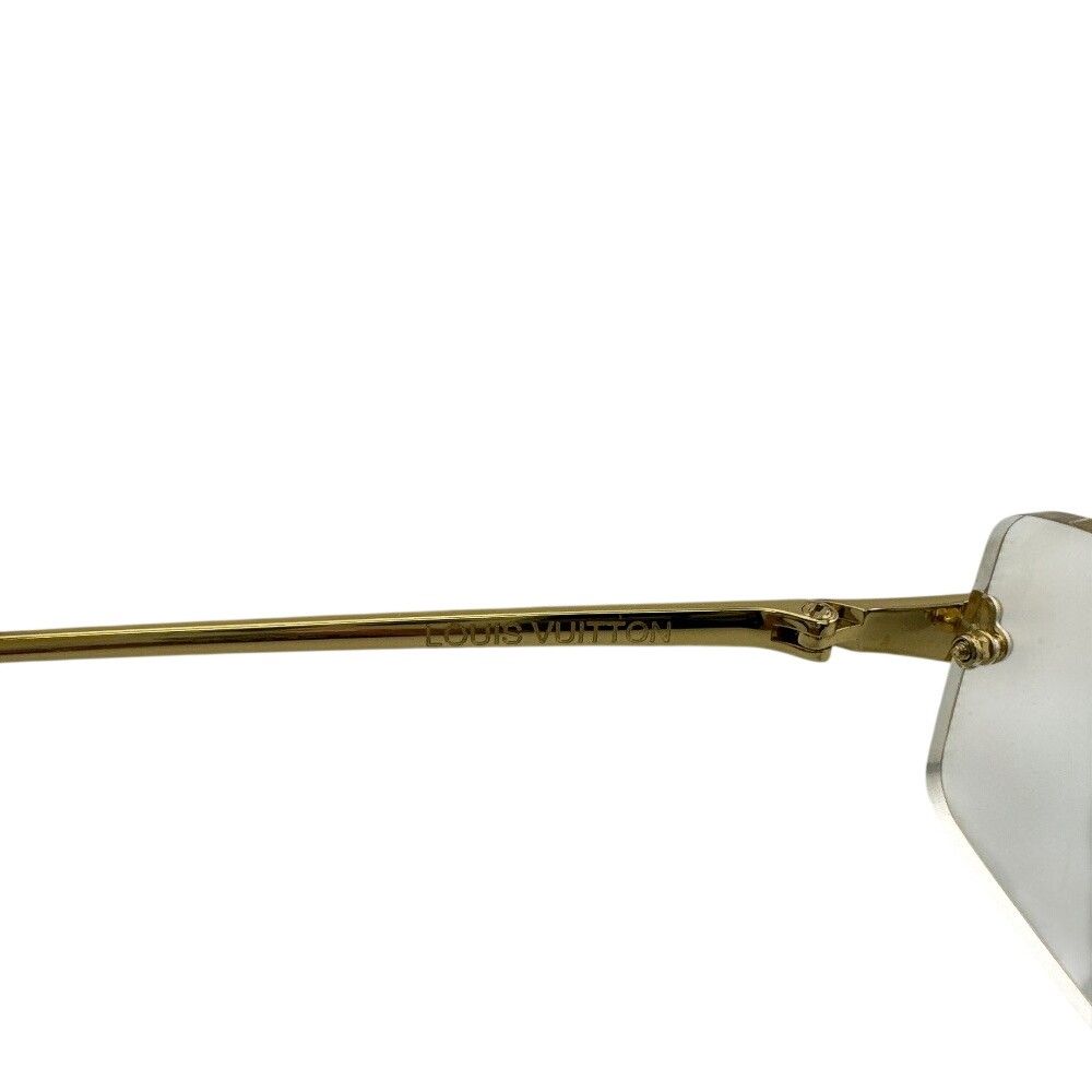 Louis Vuitton LV Comet Rectangle Metal Sunglasses Gold Eyewear — view 7