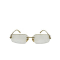 Louis Vuitton LV Comet Rectangle Metal Sunglasses Gold Eyewear