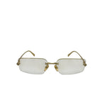 Louis Vuitton LV Comet Rectangle Metal Sunglasses Gold Eyewear