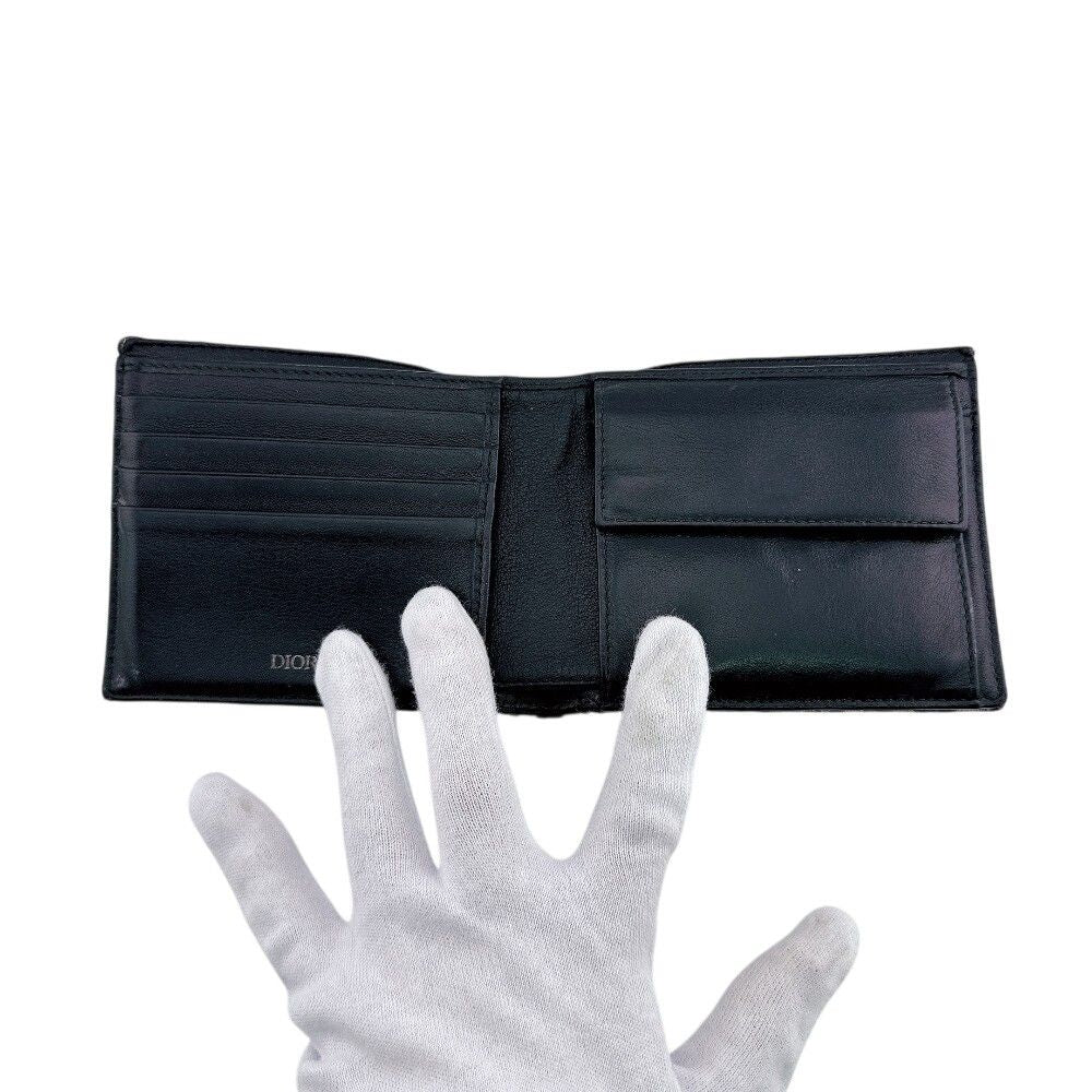 Dior Oblique Canvas Bifold Wallet Navy — view 6