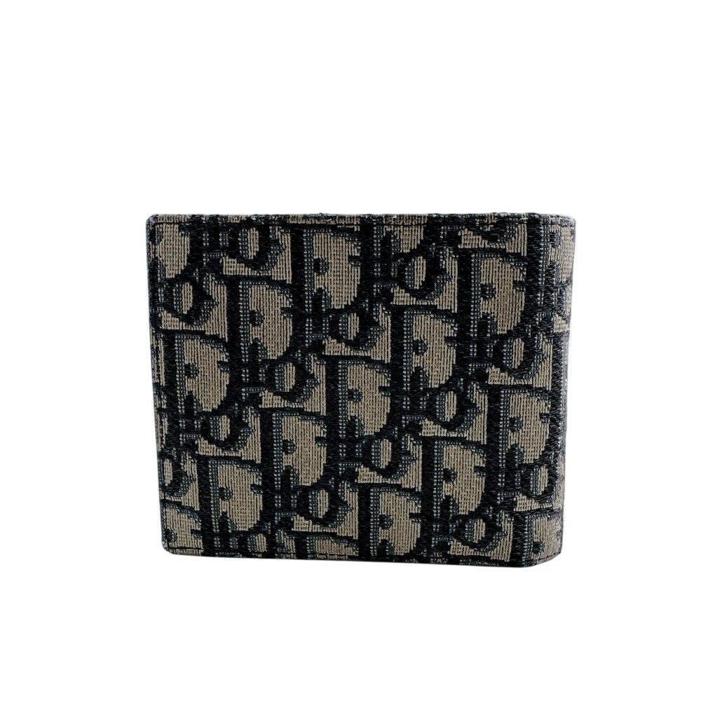 Dior Oblique Canvas Bifold Wallet Navy
