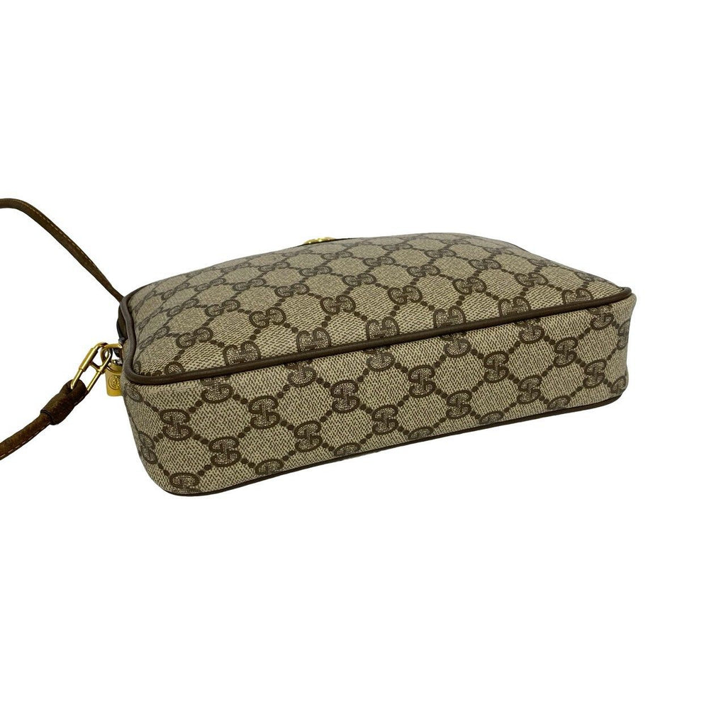 Gucci Vintage GG Logo Pattern Leather Mini Shoulder Bag Pochette Brown — view 7