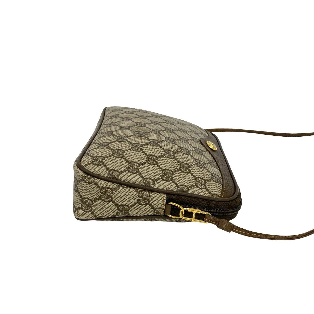 Gucci Vintage GG Logo Pattern Leather Mini Shoulder Bag Pochette Brown — view 6