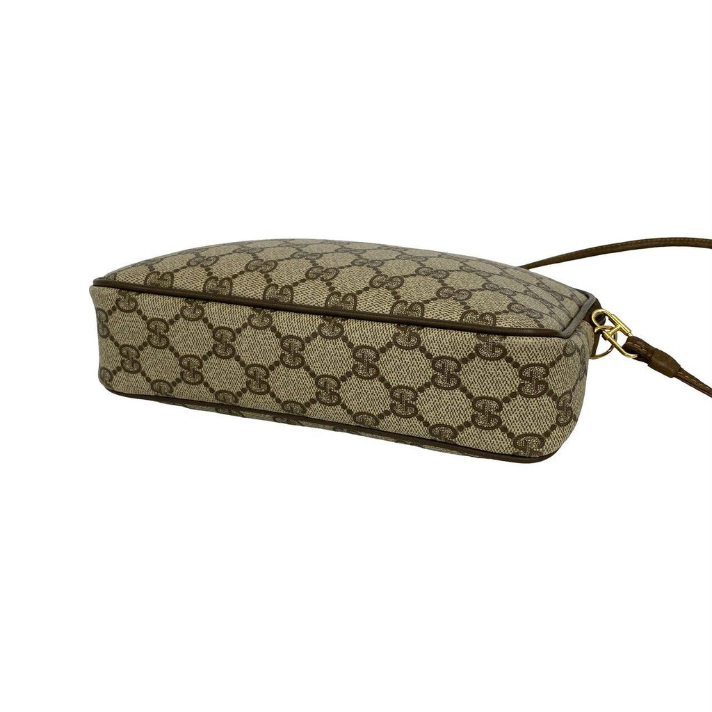 Gucci Vintage GG Logo Pattern Leather Mini Shoulder Bag Pochette Brown — view 8