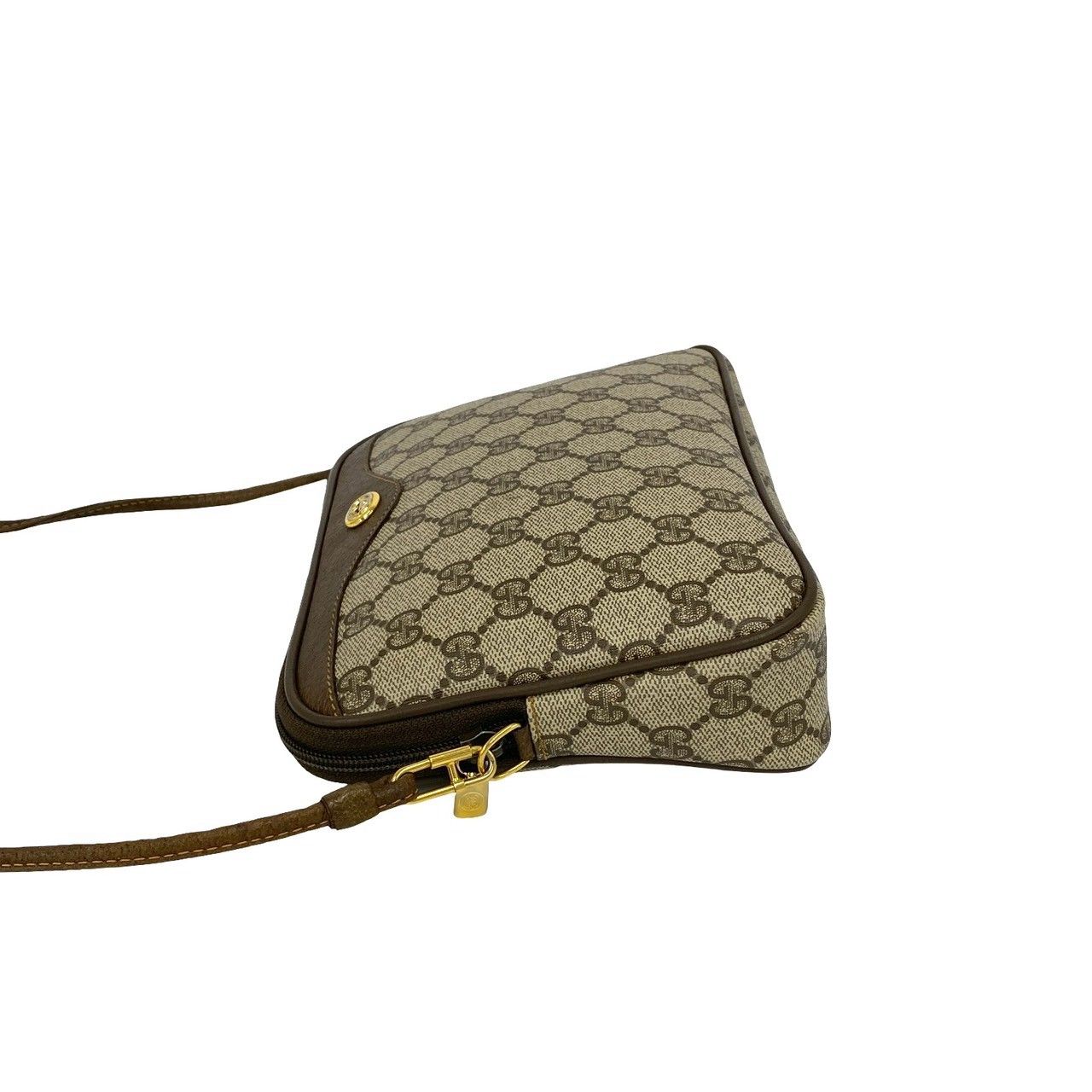 Gucci Vintage GG Logo Pattern Leather Mini Shoulder Bag Pochette Brown — view 5