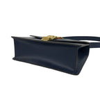 Gucci Sylvie Sherry Line Logo Leather Shoulder Bag Navy Red Green — view 8