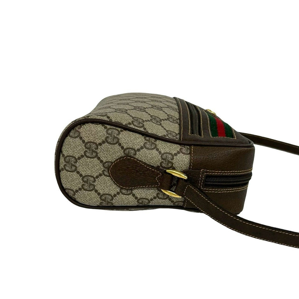Gucci Vintage Sherry Line GG Logo Pattern Leather Shoulder Bag Pochette Brown — view 6