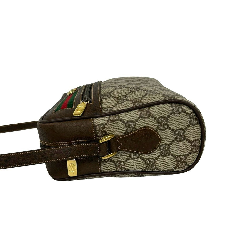 Gucci Vintage Sherry Line GG Logo Pattern Leather Shoulder Bag Pochette Brown — view 5