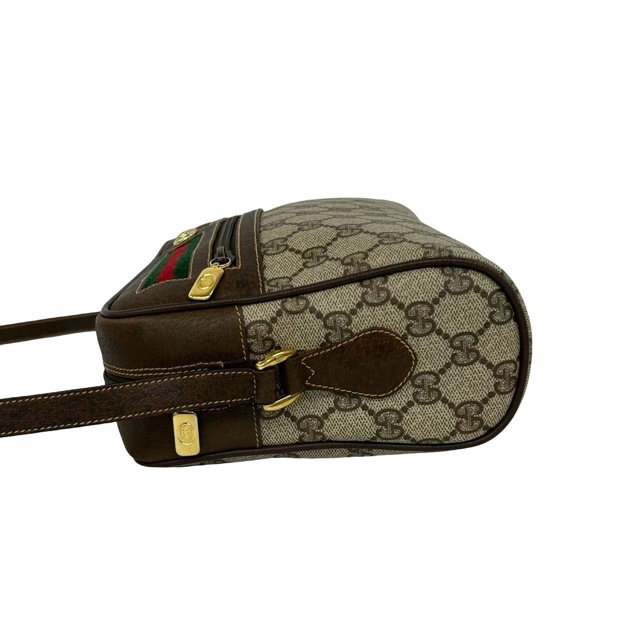 Gucci Vintage Sherry Line GG Logo Pattern Leather Shoulder Bag Pochette Brown — view 5