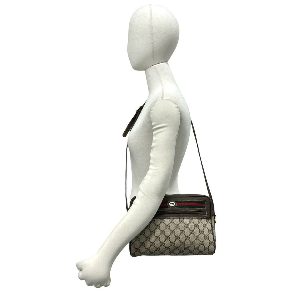 Gucci Vintage Sherry Line GG Logo Pattern Leather Shoulder Bag Pochette Brown — view 2