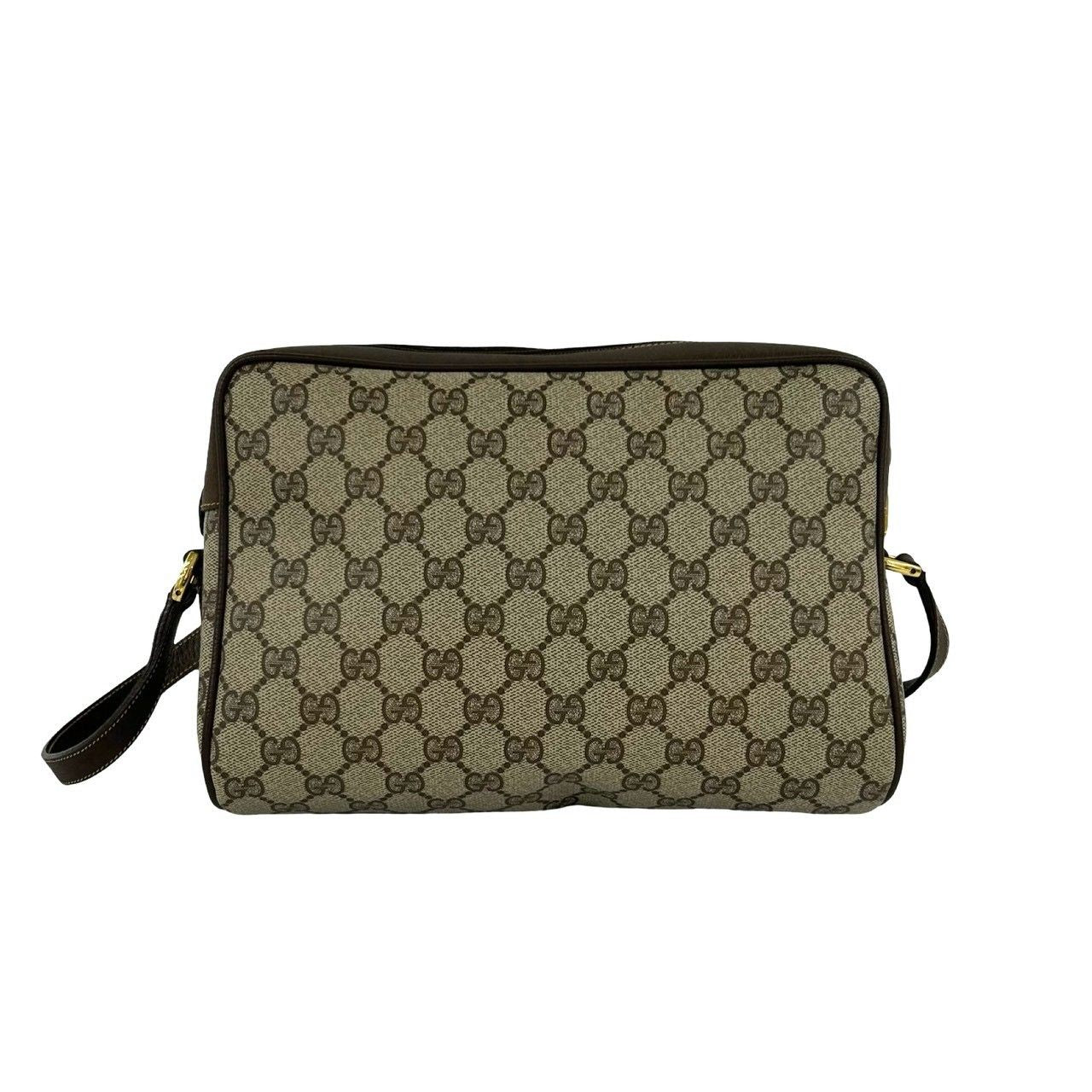Gucci Vintage Sherry Line GG Logo Pattern Leather Shoulder Bag Pochette Brown — view 3