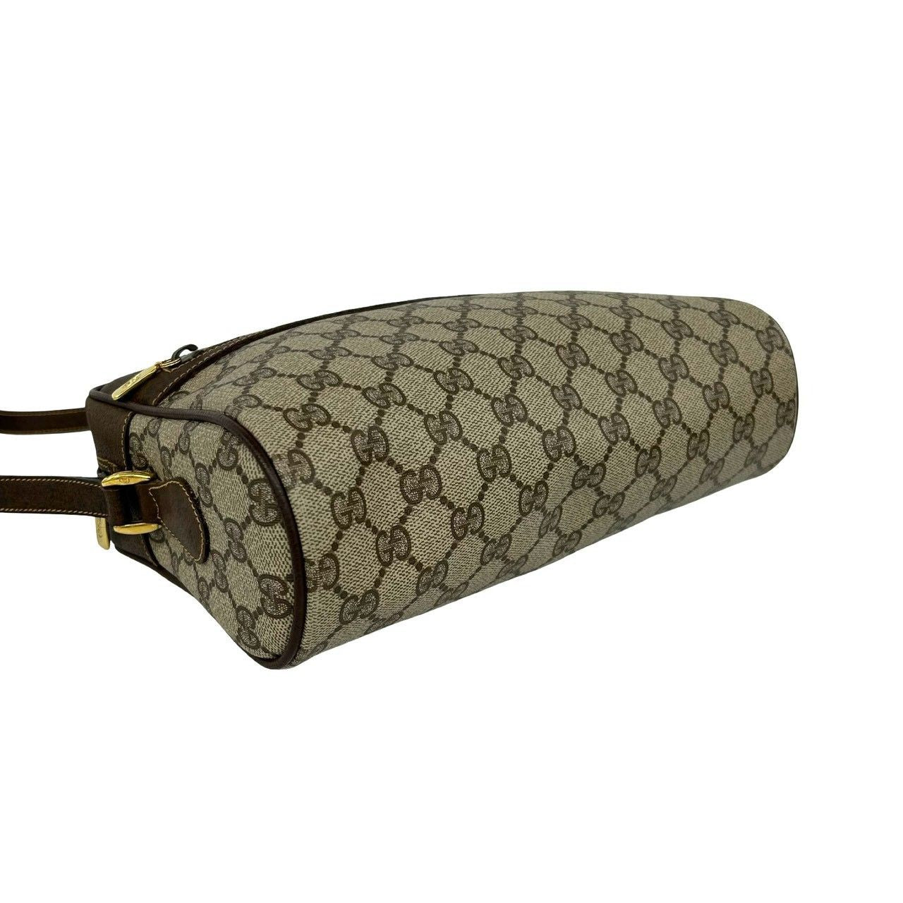 Gucci Vintage Sherry Line GG Logo Pattern Leather Shoulder Bag Pochette Brown — view 7