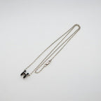Hermes Necklace Mini Pop H Rocabar Black Silver H Logo Pendant — view 2