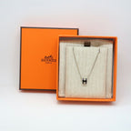 Hermes Necklace Mini Pop H Rocabar Black Silver H Logo Pendant — view 8