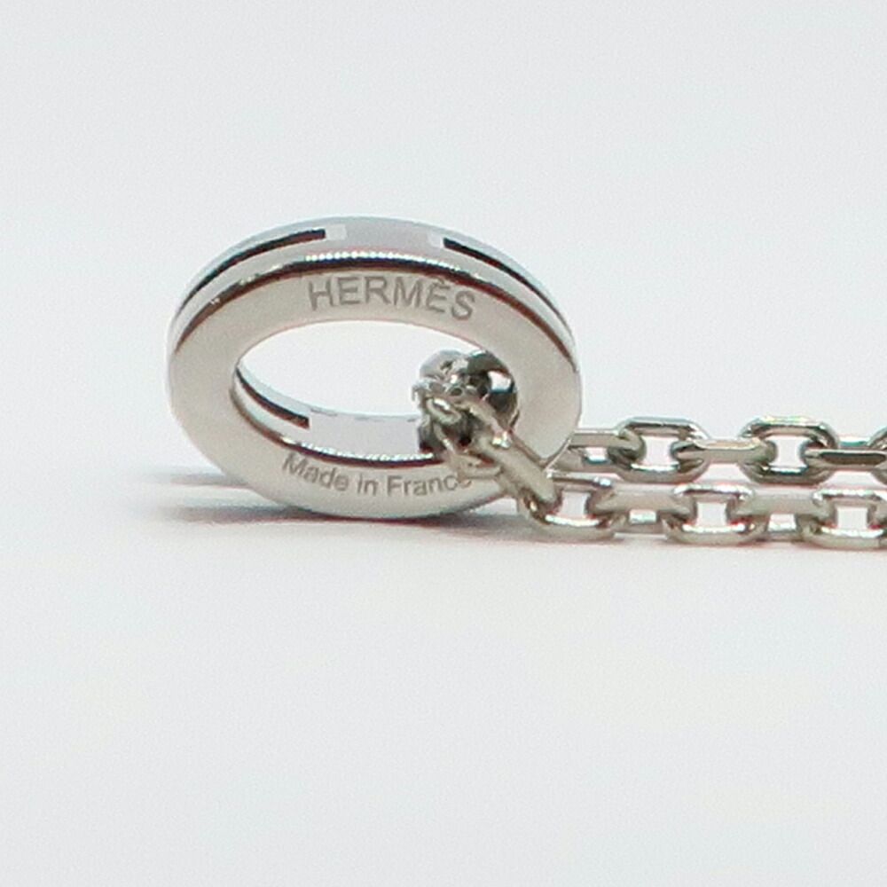 Hermes Necklace Mini Pop H Rocabar Black Silver H Logo Pendant — view 3
