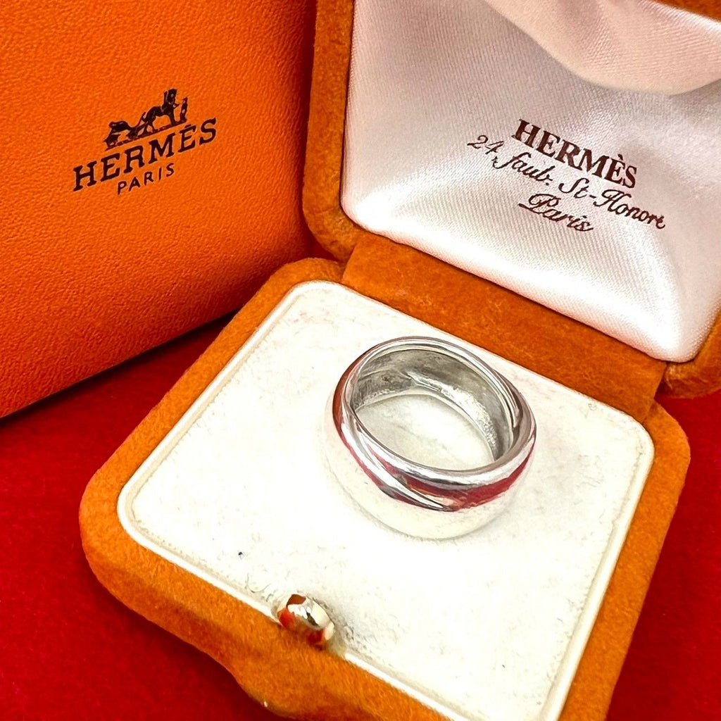 Hermes Vintage Ring 925 Sterling Silver