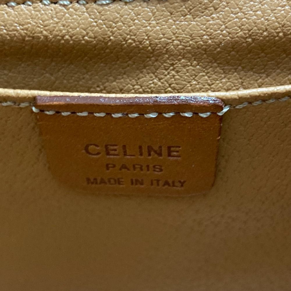 Celine Leather Macadam Vanity Shoulder Bag Brown — view 7