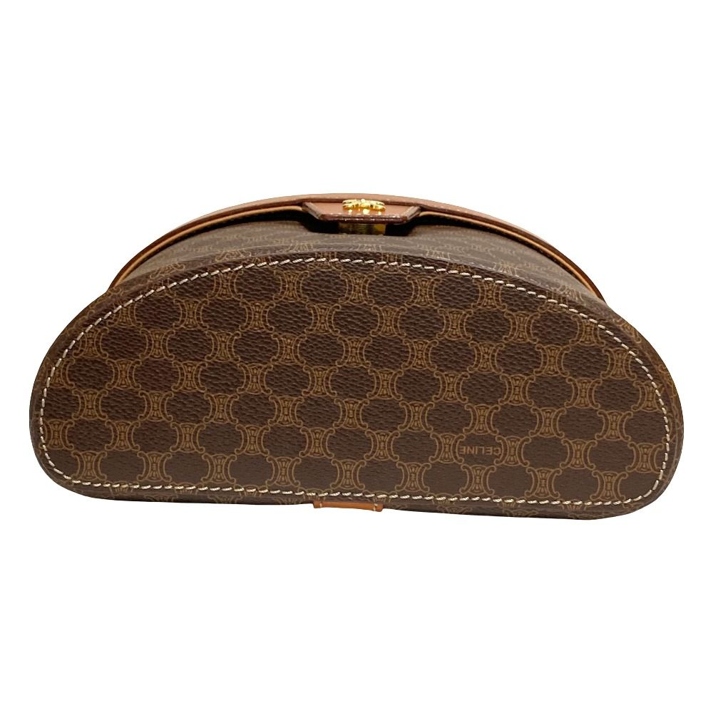 Celine Leather Macadam Vanity Shoulder Bag Brown — view 5