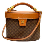 Celine Leather Macadam Vanity Shoulder Bag Brown
