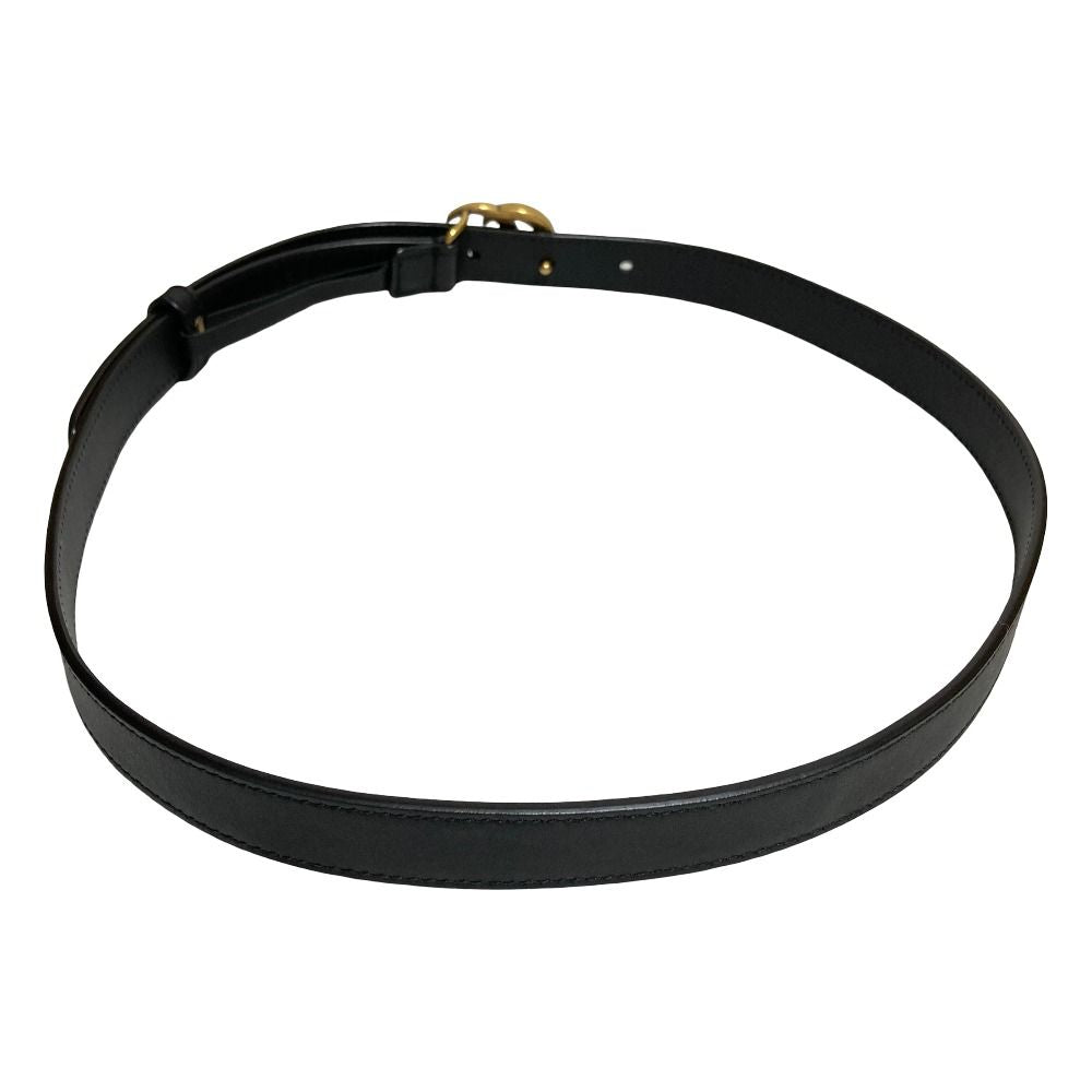 Gucci GG Marmont Leather Narrow Belt 80 Black — view 2